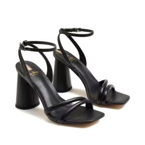 Sam Edelman Kia Chunky Block Heel Strapy Sandal Black
